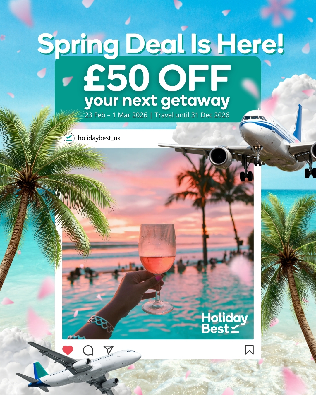 Spring Deal: £50 OFF Holidays from £1,000+